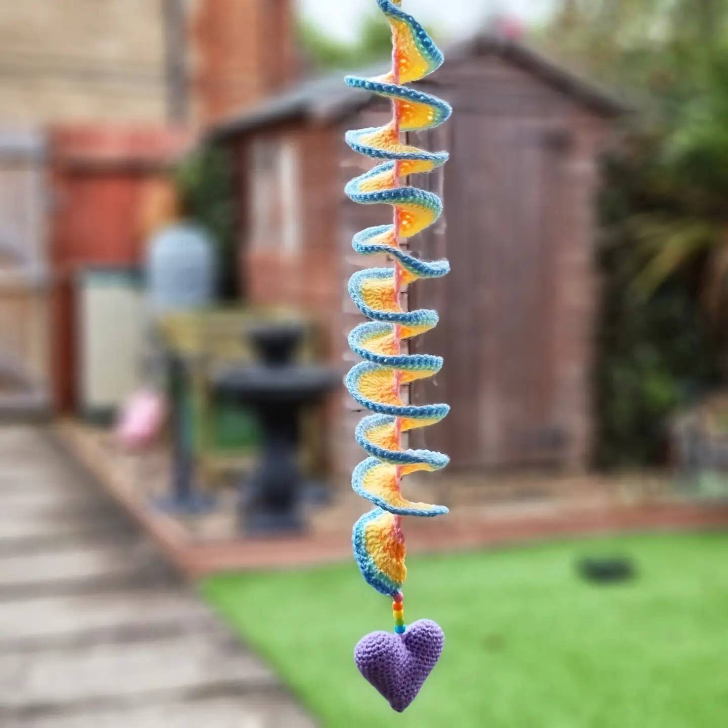 Crochet Wind Spinner Mobile for Garden Window Nursery. Etsy