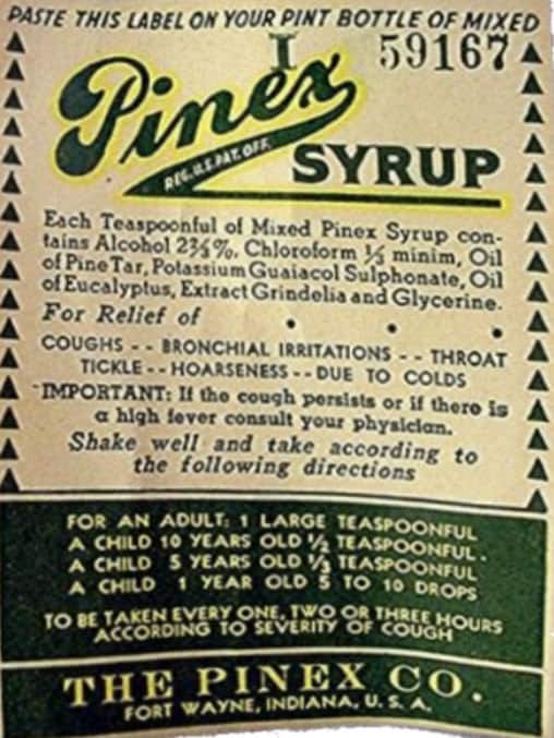 Vintage Pinex Cough Syrup Bottle Etsy