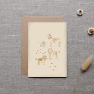 Guérir bientôt de la carte | Chiens dans des cônes | Carte de vœux