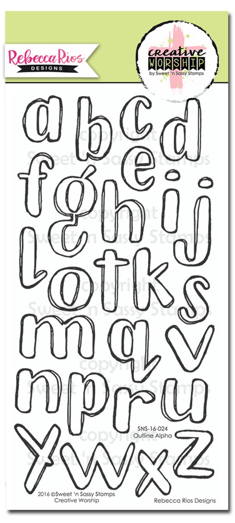 Outline Alpha Creative Worship Bible Journaling Faith Alphabet Stamp Set