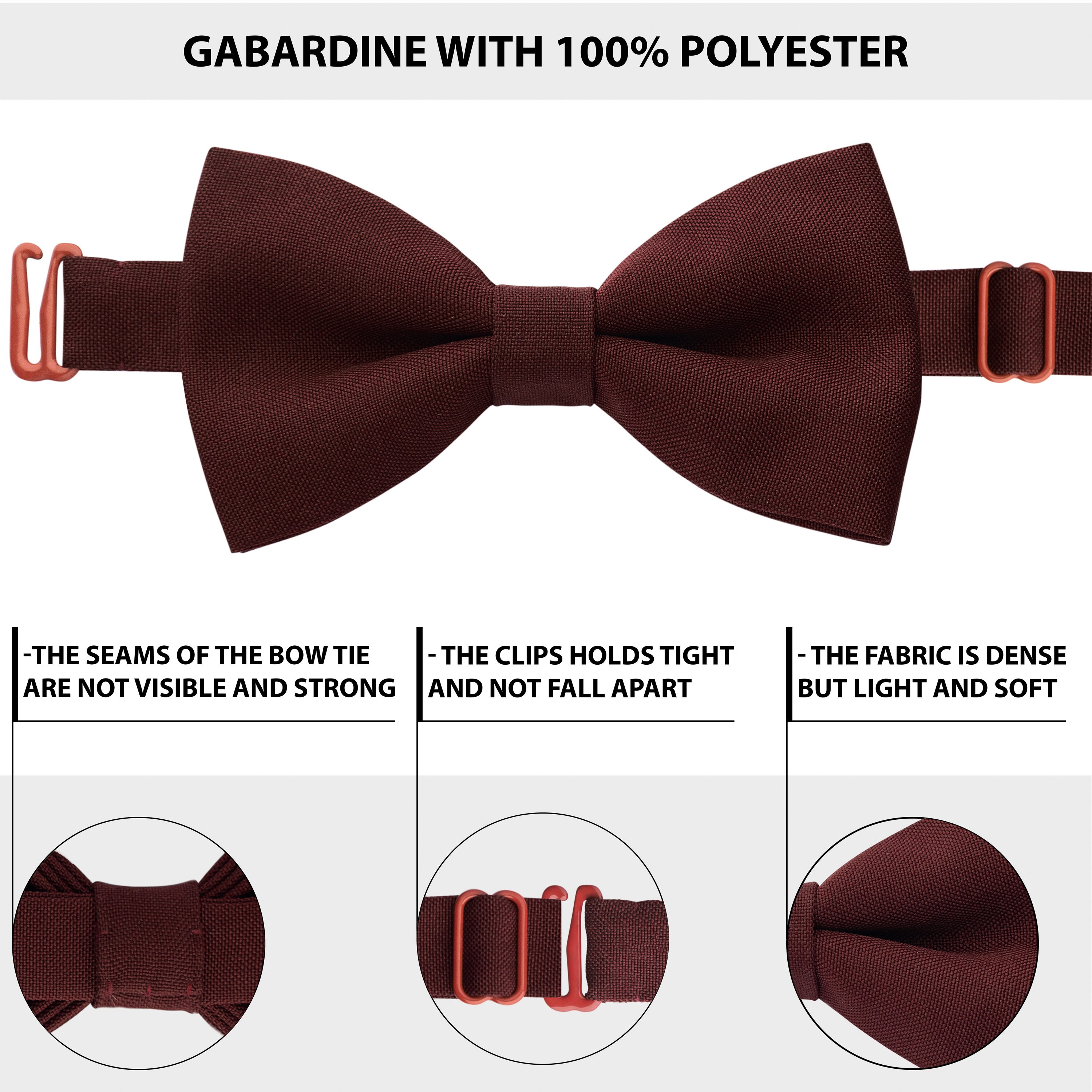 WOW Burgundy Dark Red Bow Tie Classic Pre-Tied Bow Tie | Etsy