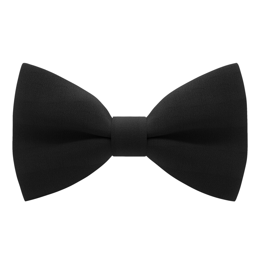 WOW Crape Black Bow Tie Classic Soft Pre-tied Bow Tie Formal Solid ...