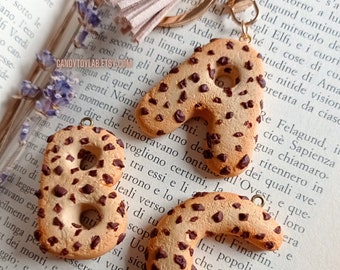 Cookies letters ; keychain ; keychain ; fimo charms; customizable accessories; polymer clay bag schoolbag charm; polymer clay