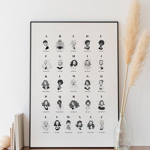 Vintage Hollywood Alphabet Poster • Starlet • A to Z