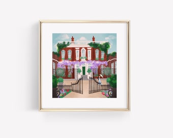 Bridgerton Residence • Julia Quinn • Lady Whistledown • Vintage Home • Art • Fan Art • Illustration • Print • DesignedByShea