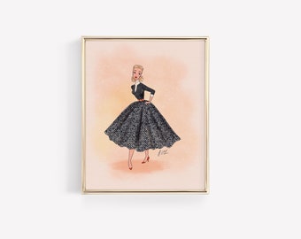 Lovely Judy • Musical • Broadway • Art • Vintage Style • Fashion Illustration • White Christmas • DesignedByShea