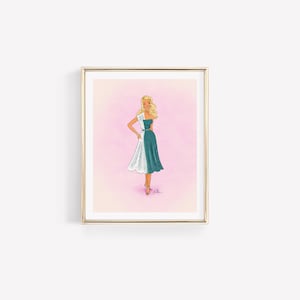 Il cigno • Arte principessa d&#39;ispirazione vintage • Illustrazione di moda • Galleria a parete