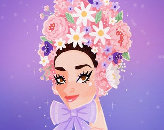 Audrey in Bloom - Impression d'art • Audrey Hepburn • vintage • Art • Illustration • Impression • DesignedByShea