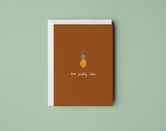 Apology Pineapple – Greeting Card • Snail Mail • Illustration • Designed By Shea
