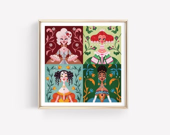 The Four Seasons Art Print • Vivaldi • Vintage • Royalcore • Illustration • Designed By Shea • Art • Illustration