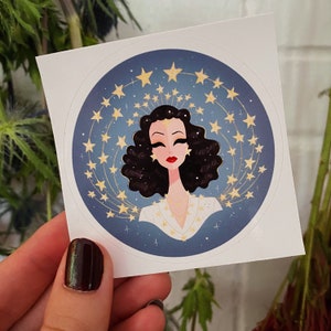 Hedy Lamarr - Bubble-free sticker • Journaling • Scrapbooking • Old Hollywood • Vintage Style • Vintage Glamour • Celestial