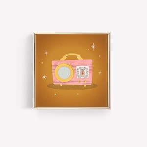 Vintage Radio • Designed By Shea • Illustratie • Mid-Century • Retro Stijl • Retro Art