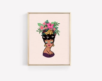 Flower Head Vase 4 – Art Print • Botanical • Designed by Shea • Vintage Style