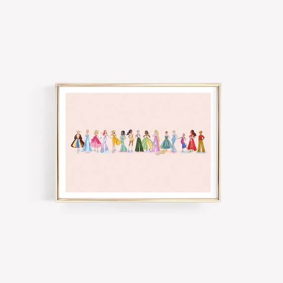 Vintage-Inspired Princess Fashion Poster • Fairytale Art • Gallery Wall • Nursery Art • Fashion Illustration • Happily Ever After