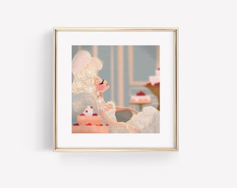 Let Them Eat Cake • Marie Antoinette • Art • French • Queen • Illustration • Print • DesignedByShea