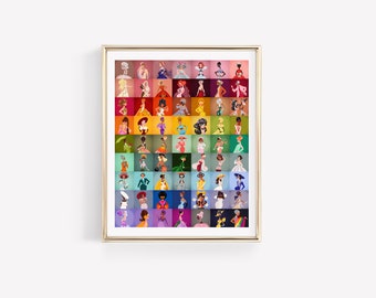 Arc-en-ciel vintage – Affiche d'art • Conçu par Shea • Illustration de mode