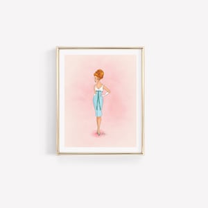 Itty Bitty Princess • Arte principessa ispirata al vintage • Illustrazione di moda • Galleria a parete