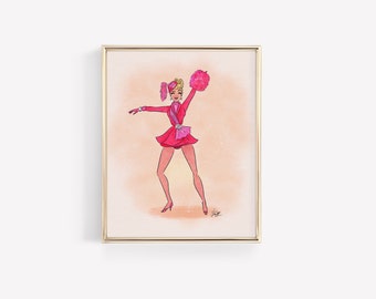 Judy in Fuchsia • Musical • Broadway • Art • Vintage Style • Fashion Illustration • White Christmas • DesignedByShea