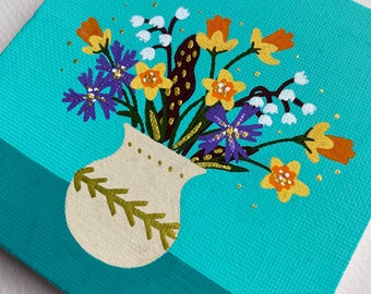 Miniature Bouquet Painting 2 • Hand-Made Original Art • Retro • Vintage • Art • Flower Illustration • DesignedByShea