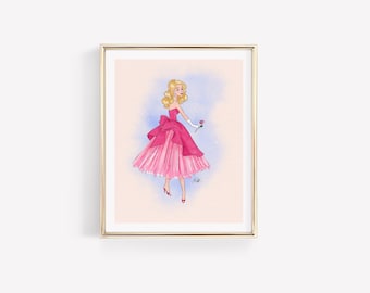 Oh So Dreamy • Vintage-Inspired Princess Art • Fashion Illustration • Gallery Wall