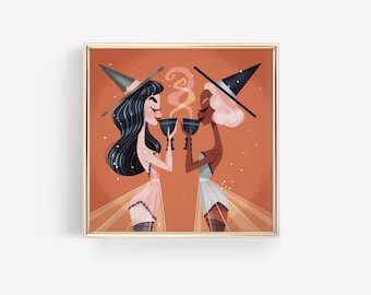 Double Trouble • Witch's Brew • Decoración de Halloween • Estilo Vintage • Vintage • Arte • Ilustración • Impresión • DesignedByShea