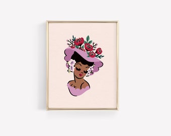 Flower Head Vase 2 – Art Print • Botanical • Designed by Shea • Vintage Style