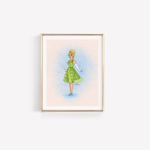 Pixie Princess • Vintage-inspirierte Prinzessin Art • Mode Illustration • Gallery Wall