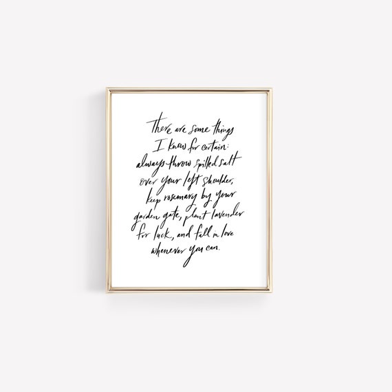 Practical Magic Poster • Designed By Shea • Hand-Lettered Quote • Witch • Sally Owens •  Gillian Owens