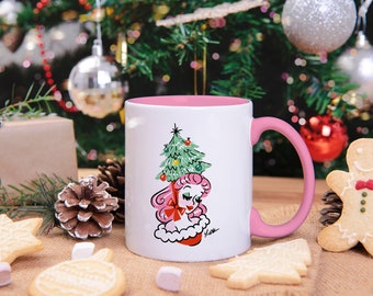 Vintage Christmas Tree Hat Mug • Holiday Decor • Retro Style • Vintage Style • Designed by Shea • Coffee Cup • Tea • Kitchmas