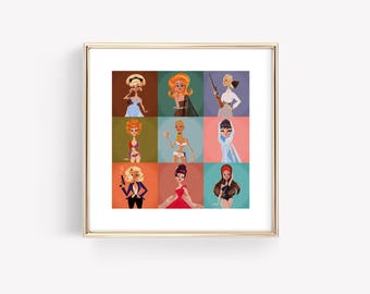 Bond Girls • James Bond • Sean Connery • 007 • Mid-Century • Retro • 1960s • Vintage • Art • Fan Art • Illustration • Print • DesignedByShea