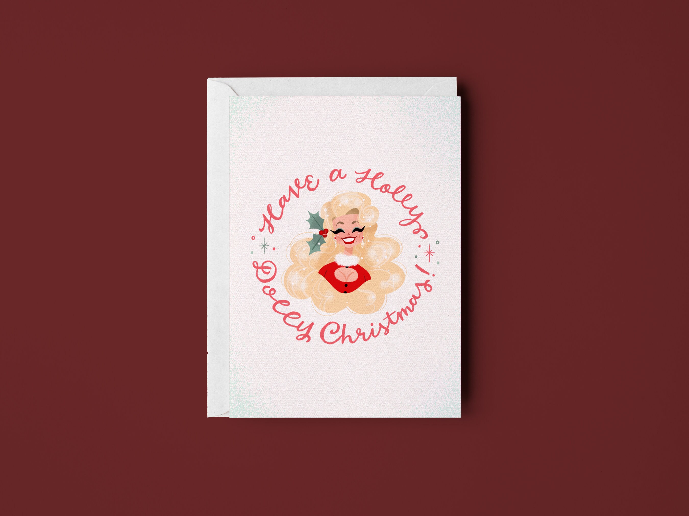 Holly Dolly – Greeting card • Illustration • Holiday Card • Christmas • DesignedByShea