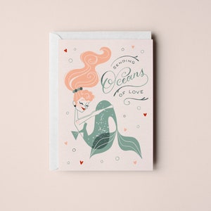 Oceans of Love – Grußkarte • Post • Vintage • Fashion • Illustration • Designed von Shea • Kunst • Retro • Glamourös