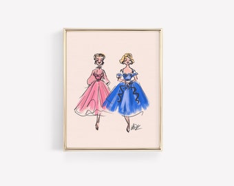 Sisters, Sisters • Musical • Broadway • Art • Vintage Style • Fashion Illustration • White Christmas • DesignedByShea
