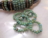 6 Handmade Licorice Beaded Rings , Turquoise Picasso 8 0 Seed Beads,inner hole 10x6mm Beaded Sliders, leather bracelet finding6