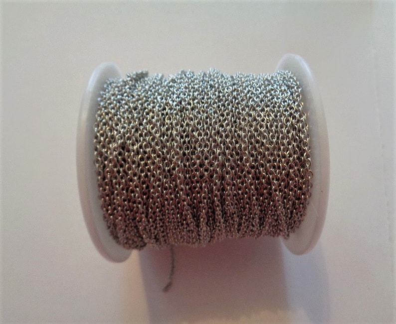 316 Stainless Steel 2mm Soldered Rolo Chains 36 inches Stainless Steel Color