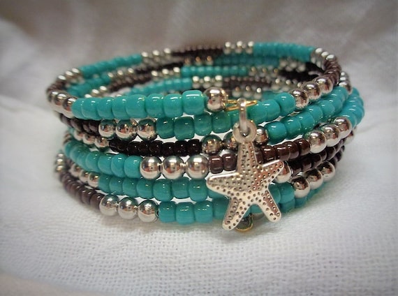 Seed bead memory shop wire bracelets