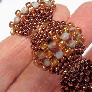 Peyote Bracelet, Woven Beaded Bracelet, Flat Peyote Cellini Beaded Bracelet image 4