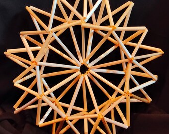 3D himmeli star ornaments made of natural straw