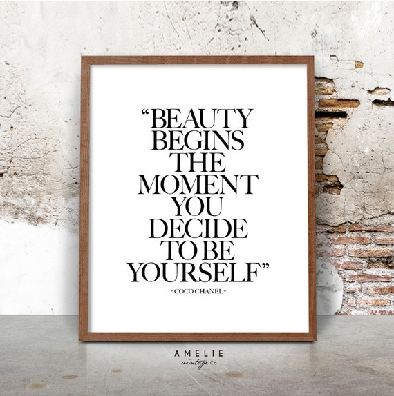Coco Chanel Quote Wall Art Print Printable Black and White | Etsy