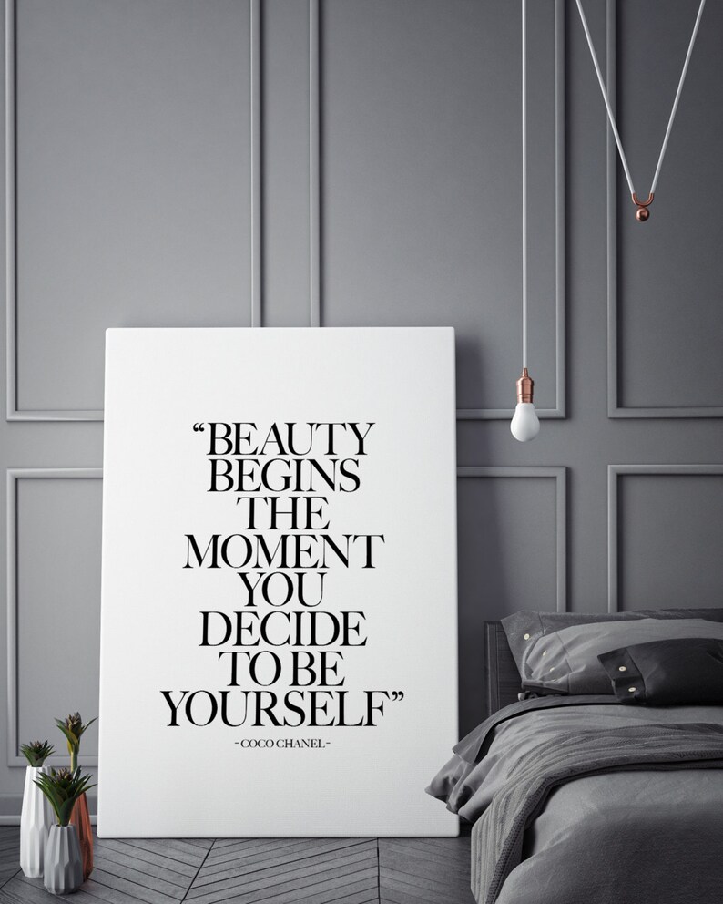 Coco Chanel Quote Wall Art Print Printable Black and White Etsy