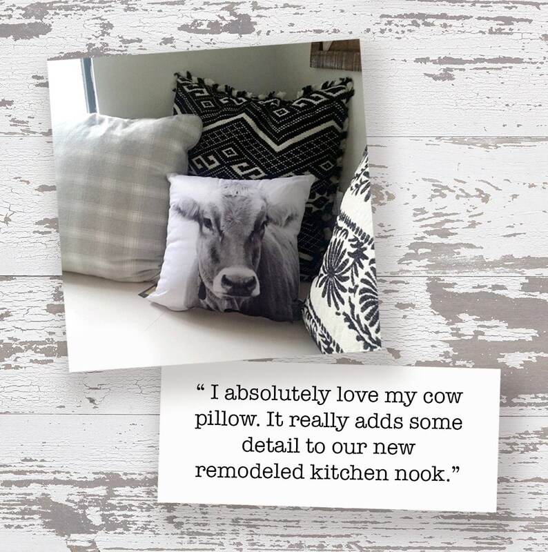 Farmhouse Pillow Cow Cushion Black and White Farmhouse Etsy