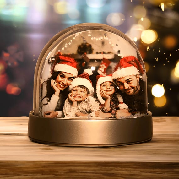 Custom Snow Globe | Personalised Snowglobe | Christmas Gift | Double Photo | Custom Photo Snow Globe | Photo Memories | photo snow globe