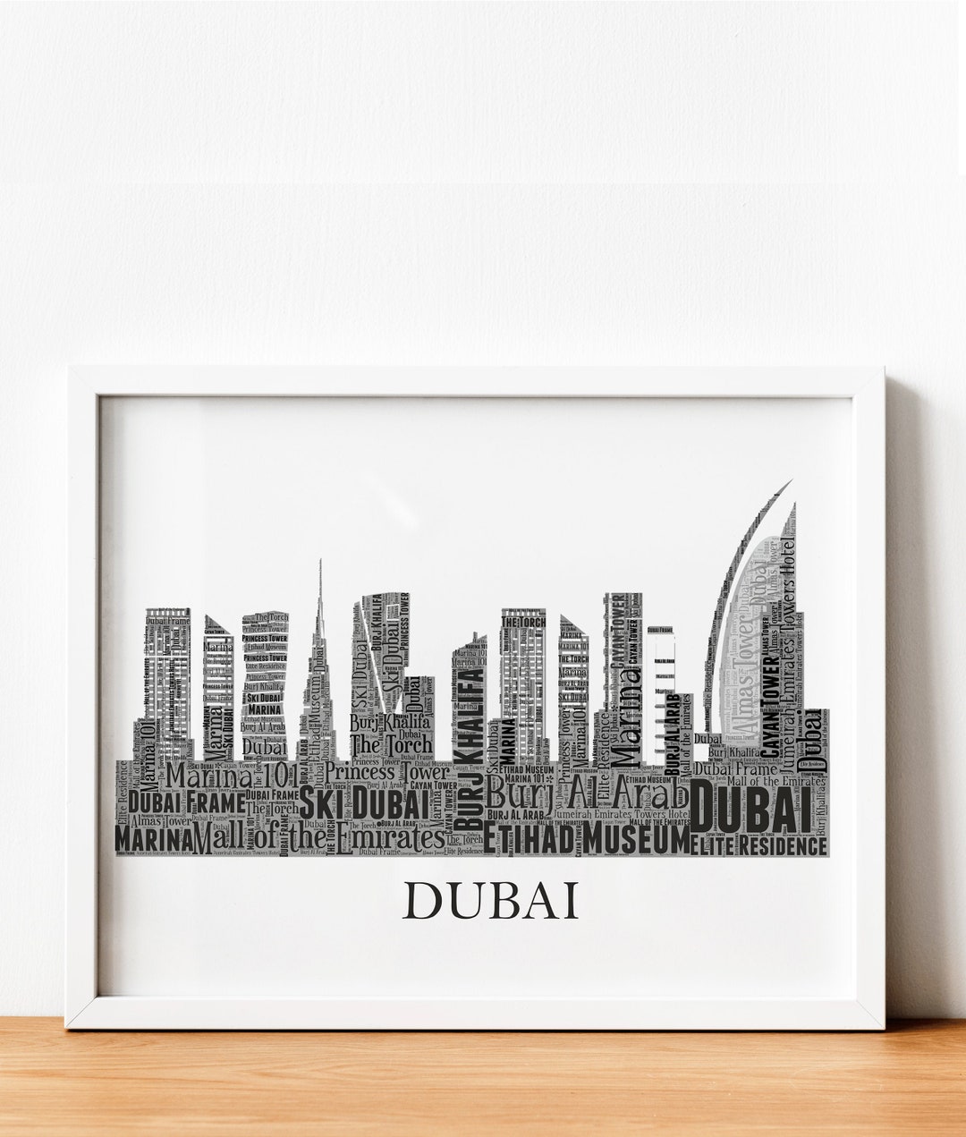 Dubai Wall Art Dubai Skyline Art dubai City Map Dubai Map Poster Dubai