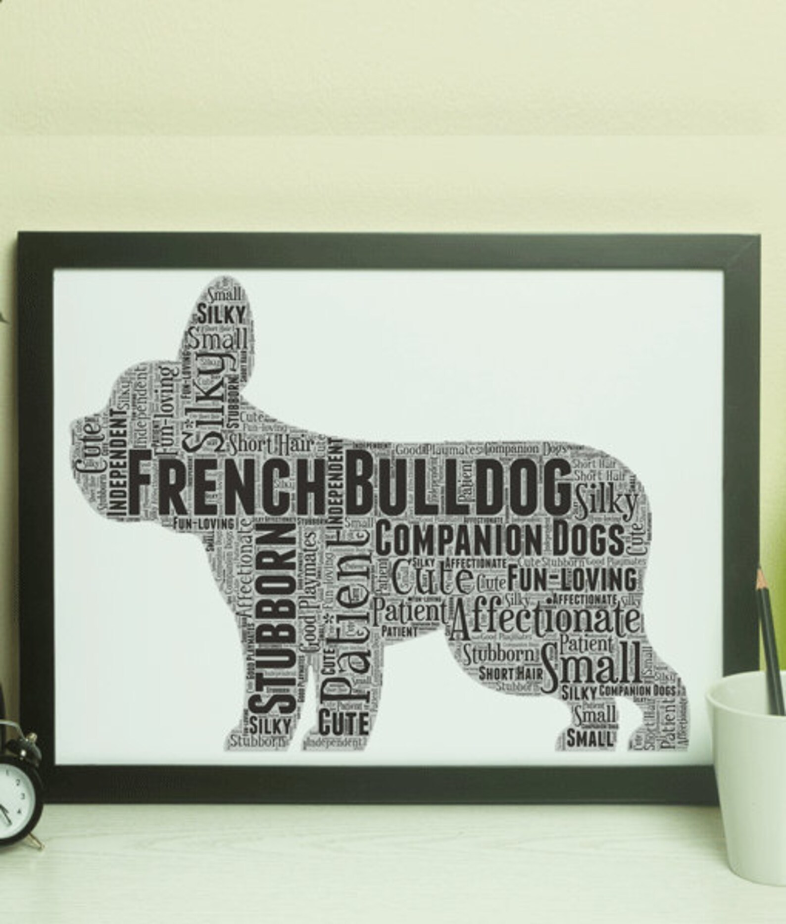 Personalised French Bulldog Word Art Dog Word Art Cute Dog Etsy