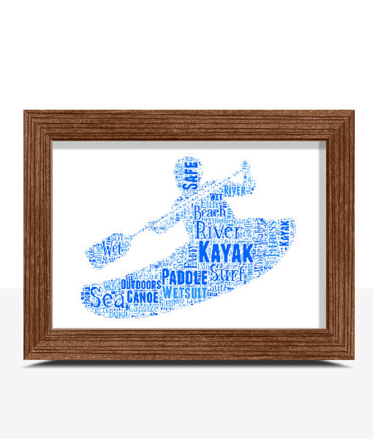 Personalised Kayak Word Art Canoeing Enthusiasts Gift Etsy UK
