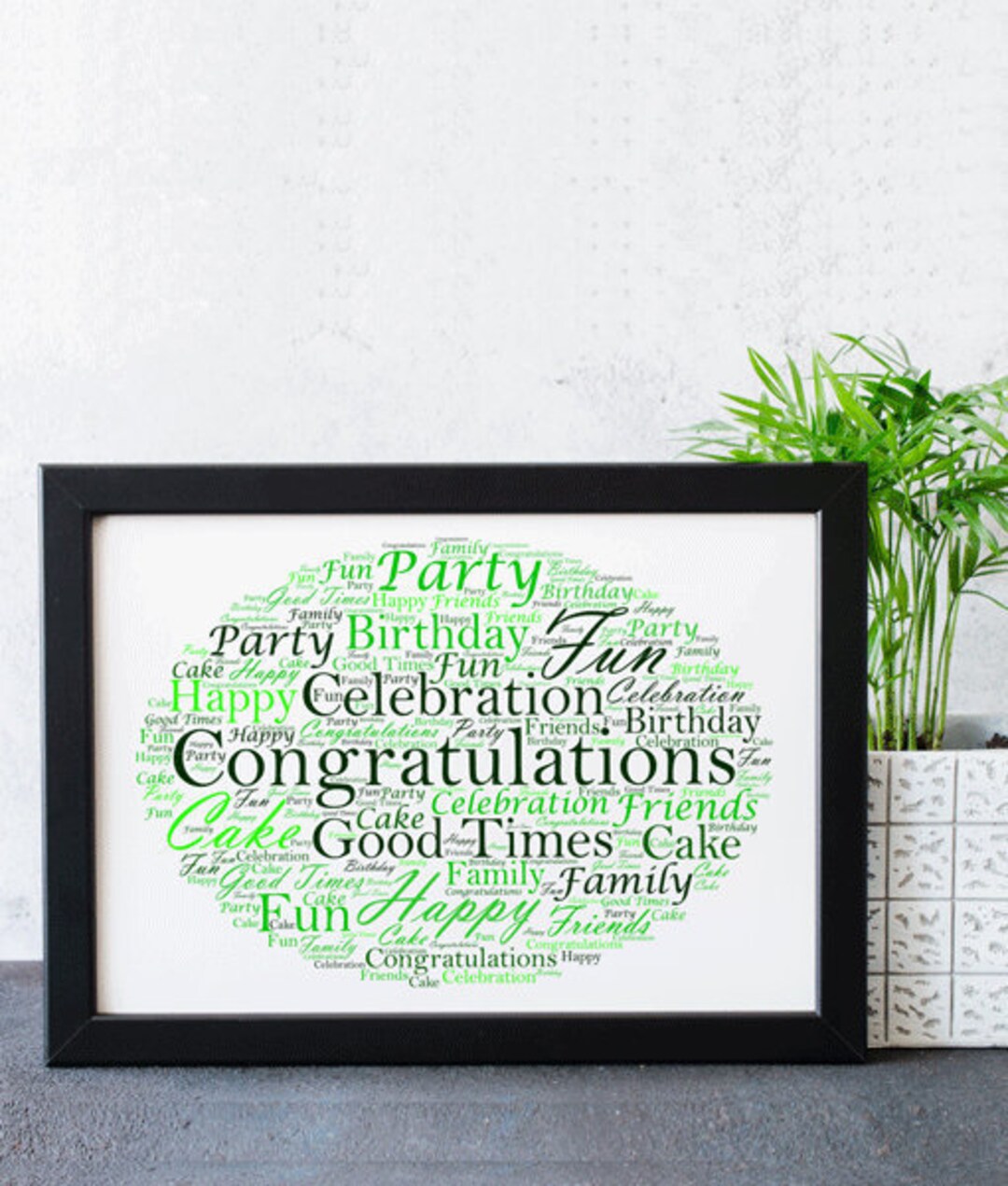 Word Cloud, Oval Shape Word Art Perfect Gift Personalise With Your Own