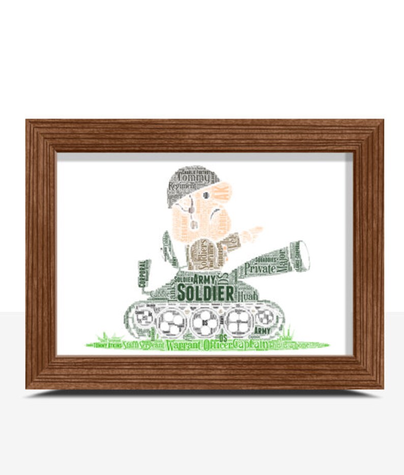 Soldier Gift Word Art Personalised with your words Army Tank Etsy