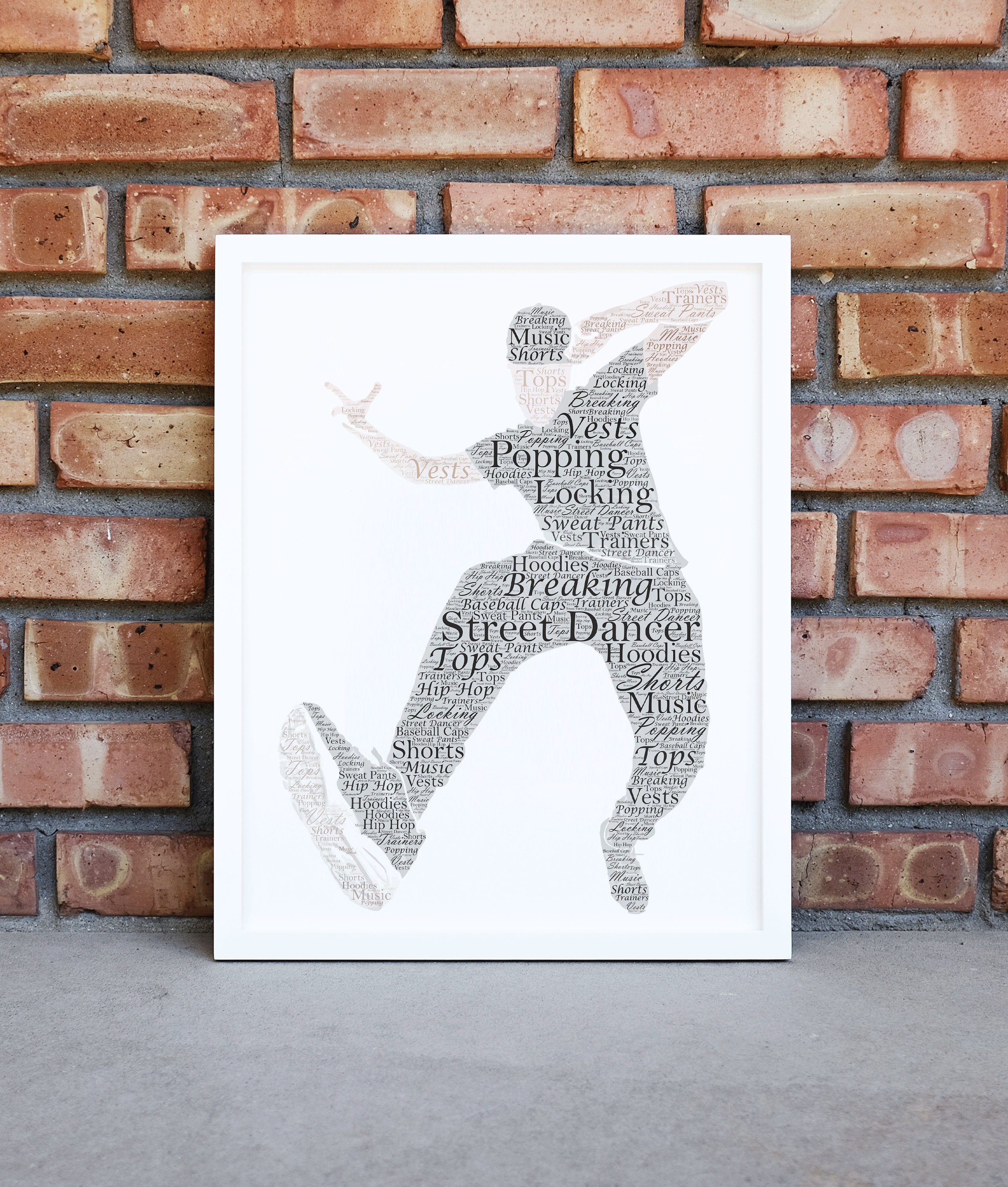 Street Dancer Gift |Street Dance Word Art Print| Male Dancer Print |Street Dance Art |Street Dance Card |Dancing Print |Custom Dancing Gift