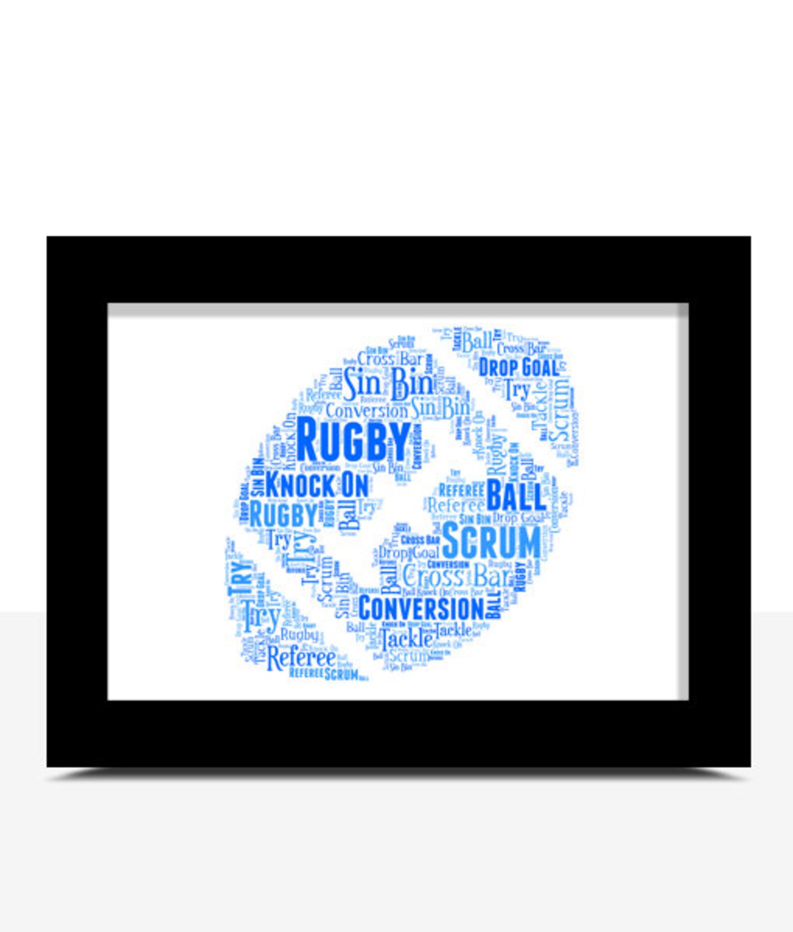 Personalised Rugby Ball Gift Rugby Ball Shape Framed Word Art Etsy UK