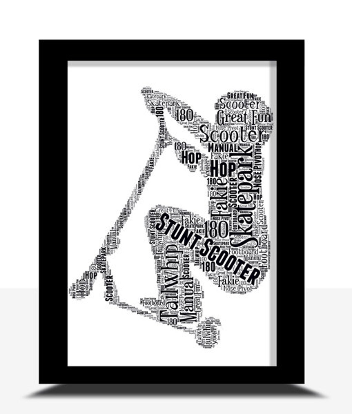 Scooter Word Art Personalised Word Art Stunt Scooter Skate Etsy UK